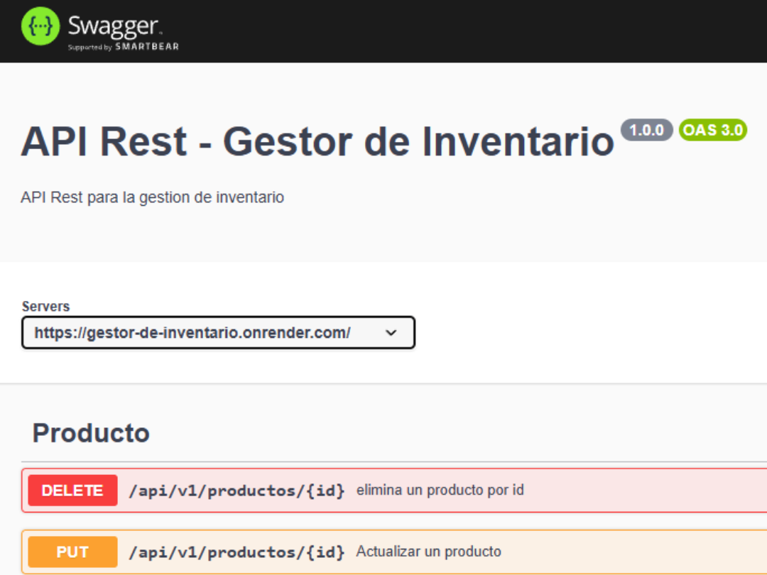 APIREST - Gestor de inventario